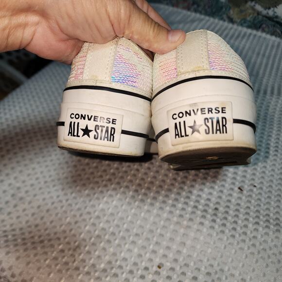 CONVERSE EUC WOMENS SZ 8 ALL STAR SEQUINED SNEAKER SHOES - Picture 7 of 9